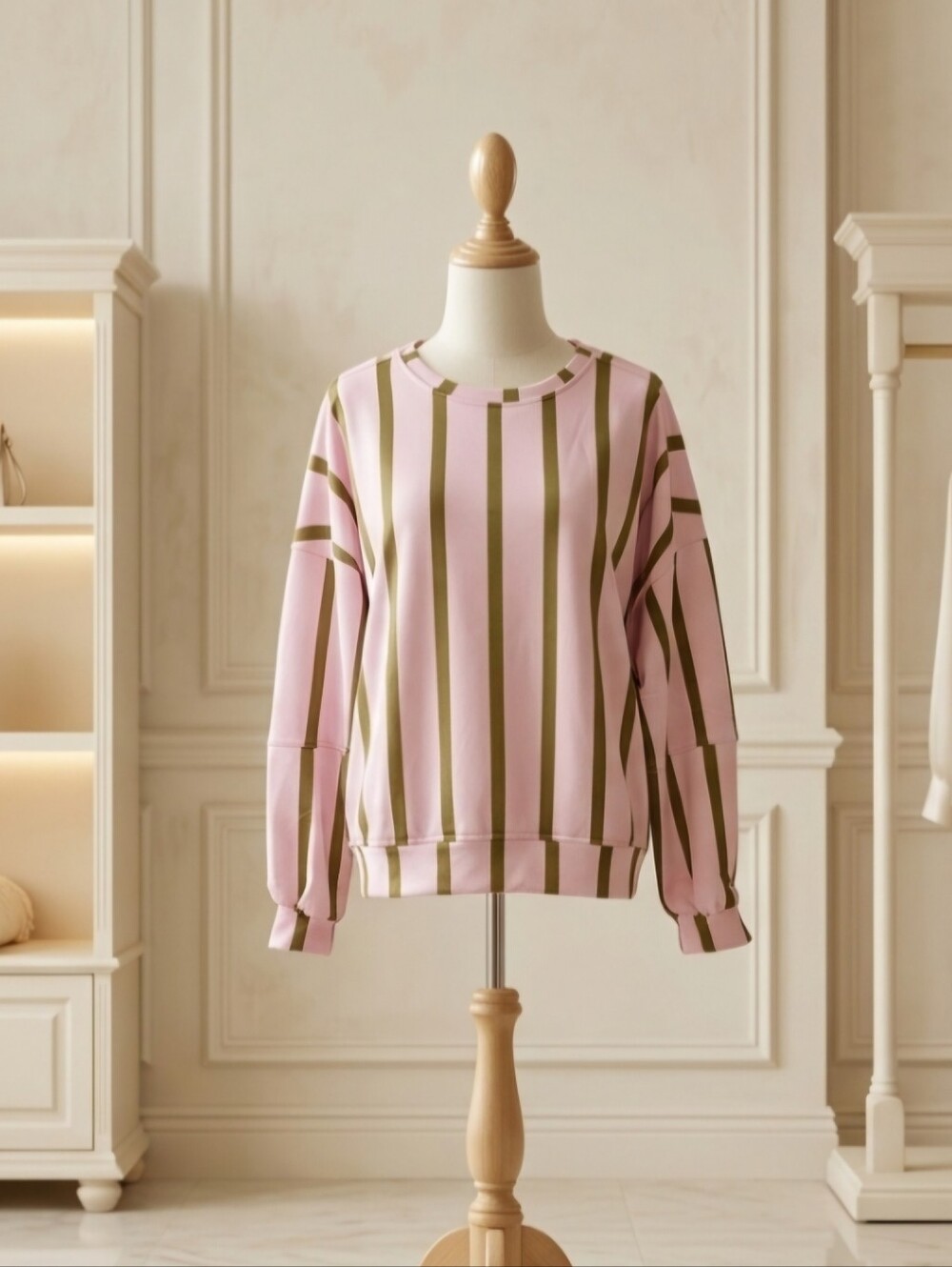 Little Daisy Green & Pink Dropped Shoulder Sweatshirt